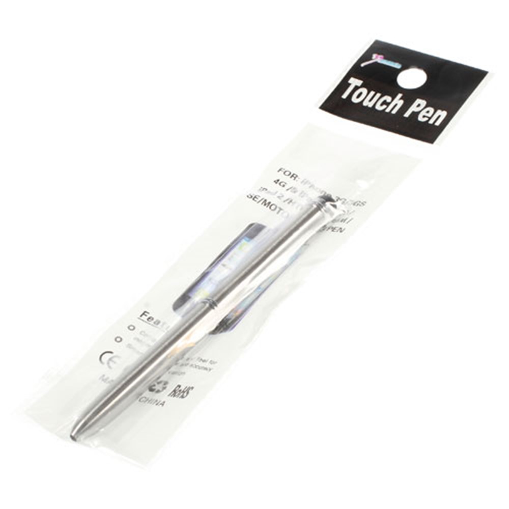 Two-color Ink Ballpoint & Stylus Pen for All Capacitive Touch Screen Devices - Silver-7