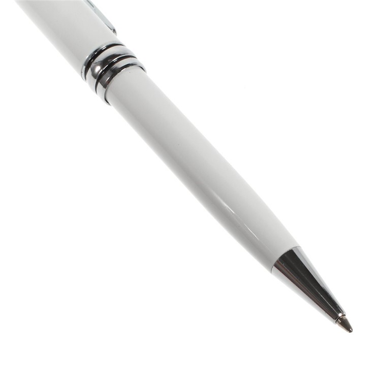 White 2-in-1 Stylus Touch Pen + Ballpoint Pen for iPhone 6 iPad Samsung Sony HTC-4