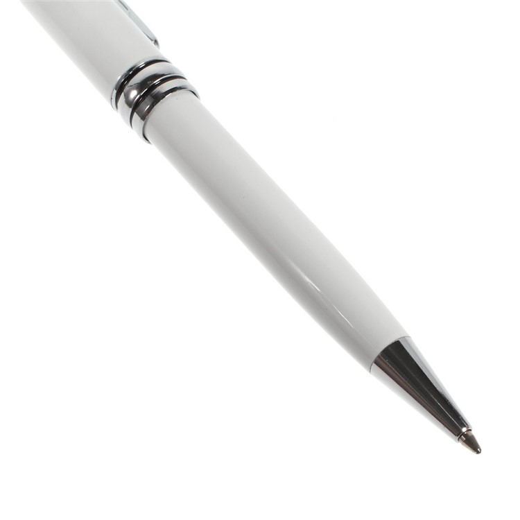 White 2-in-1 Stylus Touch Pen + Ballpoint Pen Per Iphone 6 Ipad Samsung Sony HTC