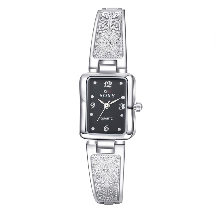 WH0014A Fashion Wrist Bracelet Rectangle Dial Women Quartz Watch - Silver-1