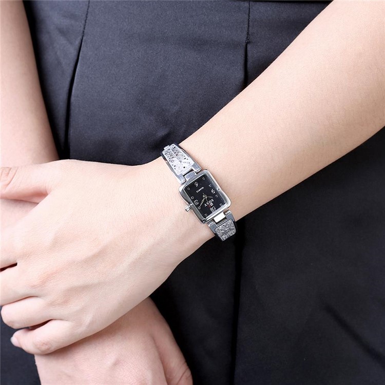 WH0014A Fashion Wrist Bracelet Rectangle Dial Women Quartz Watch - Silver-3