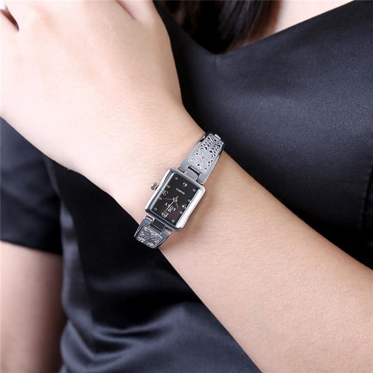 WH0014A Fashion Wrist Bracelet Rectangle Dial Women Quartz Watch - Silver-4