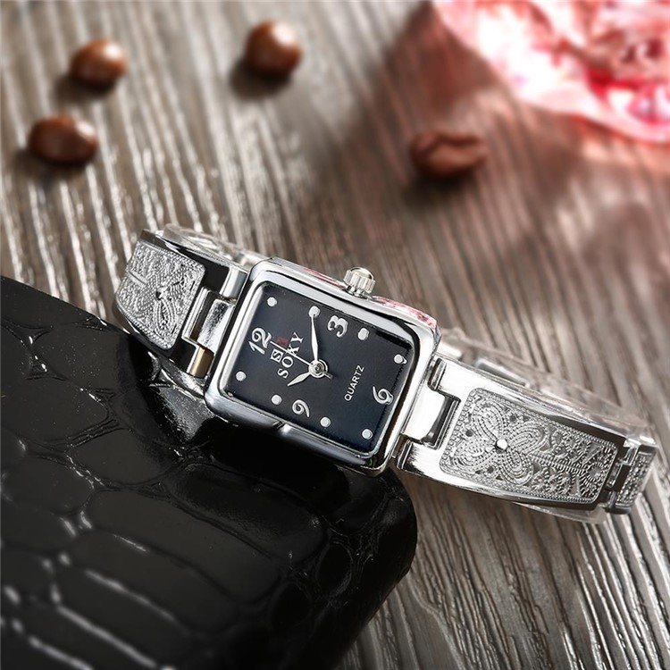 WH0014A Fashion Wrist Bracelet Rectangle Dial Women Quartz Watch - Silver-6