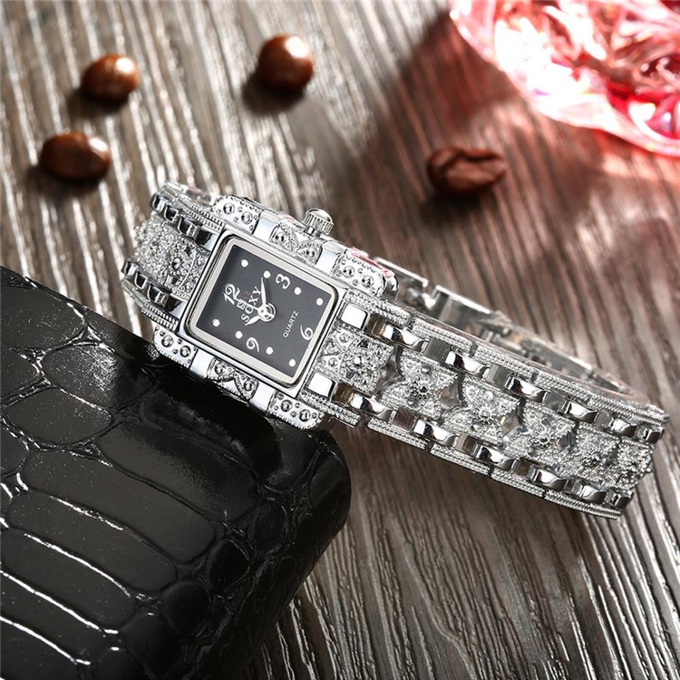 Fashion Collocation Alloy Quartz Wrist Watch for Women - Black-5