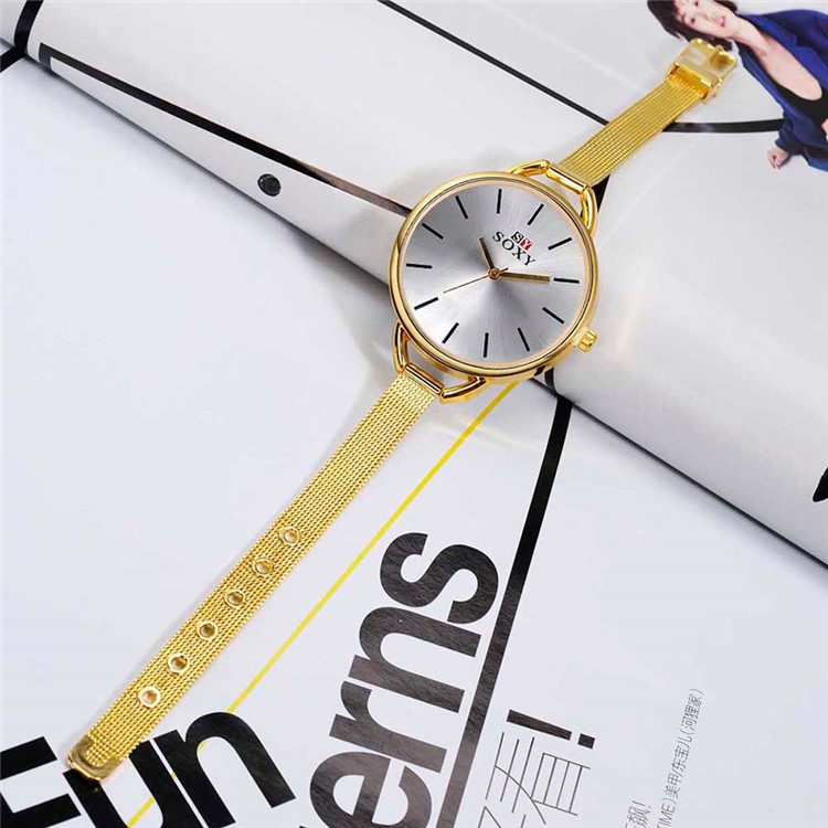 Fashion Wrist Watch Quartz Watch Alloy Band - Gold / Silver-4