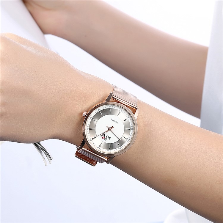 WH0078 Polished Rose Gold Women Luxury Quartz Watch-2