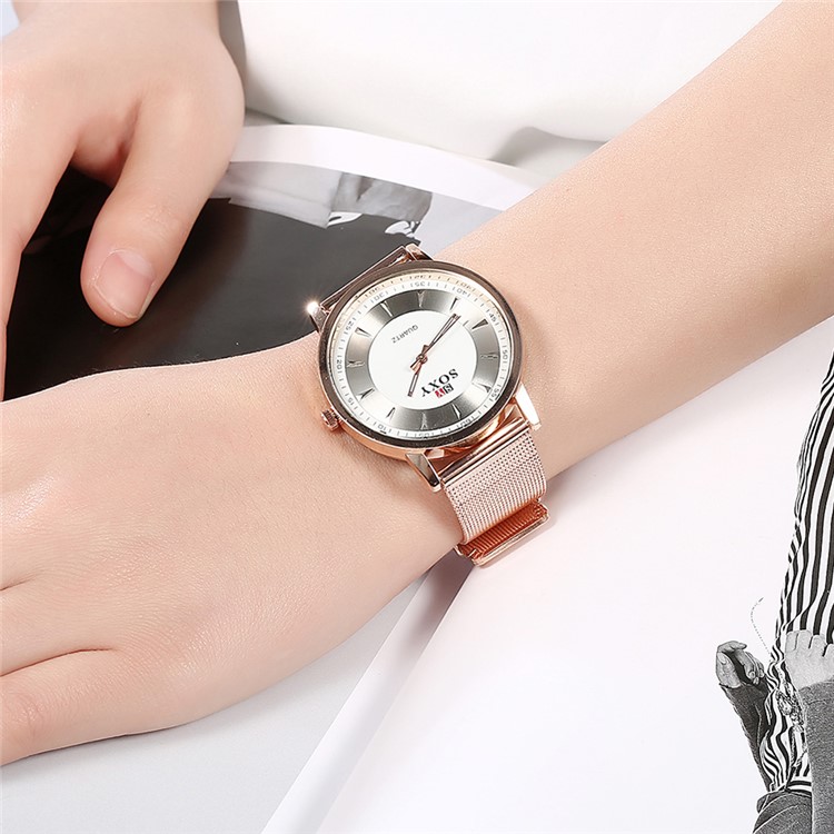 WH0078 Polished Rose Gold Women Luxury Quartz Watch-3