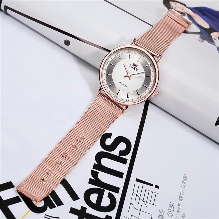 WH0078 Polished Rose Gold Women Luxury Quartz Watch-4