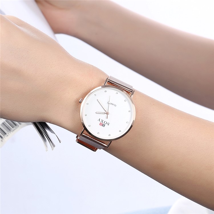 Business Style Ultra Thin Quartz Lady Watch Diamond Scale (WH0079-Z) - Rose Gold-2