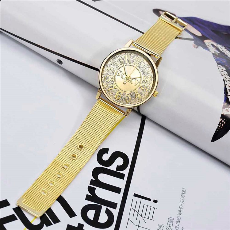 Business Style Large Number Men Quartz Wrist Watch (WH0083-J) - Gold-4