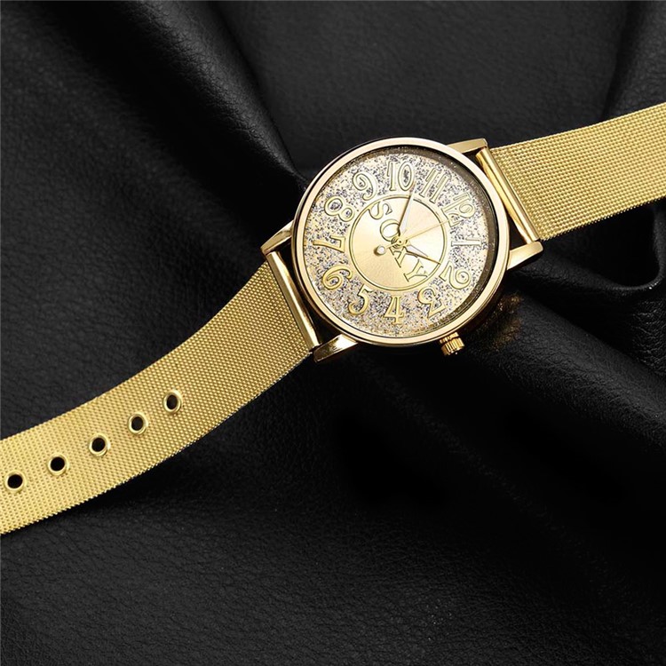 Business Style Large Number Men Quartz Wrist Watch (WH0083-J) - Gold-5