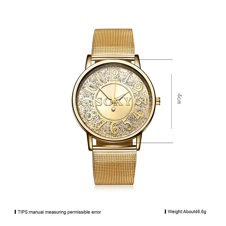 Business Style Large Number Men Quartz Wrist Watch (WH0083-J) - Gold-7