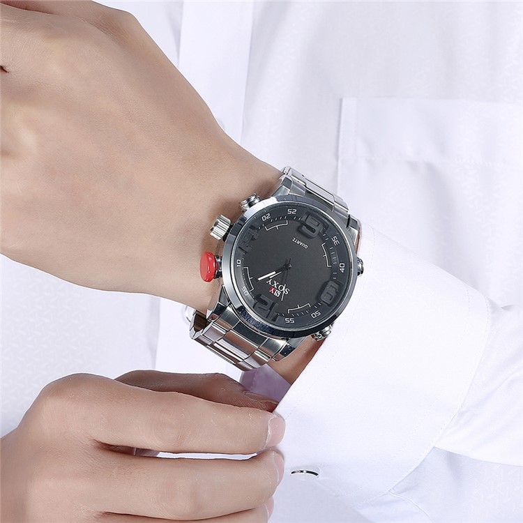 Sport Style Quartz Men Watch Wristwatch with Alloy Band (WH0095-H) - Silver-2