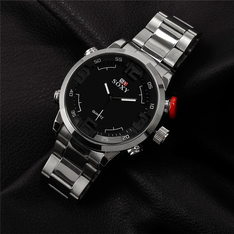 Sport Style Quartz Men Watch Wristwatch with Alloy Band (WH0095-H) - Silver-6