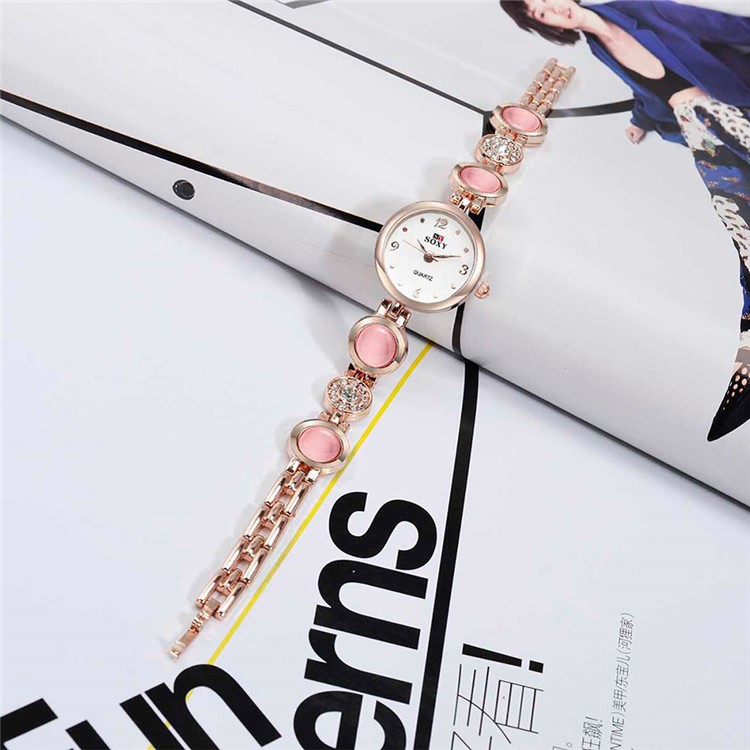 Fashion Collocation Alloy Quartz Chain Band Watch (WH0098-Z) for Women - Rose Gold-4