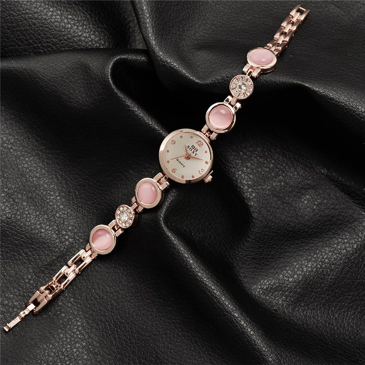 Fashion Collocation Alloy Quartz Chain Band Watch (WH0098-Z) for Women - Rose Gold-5