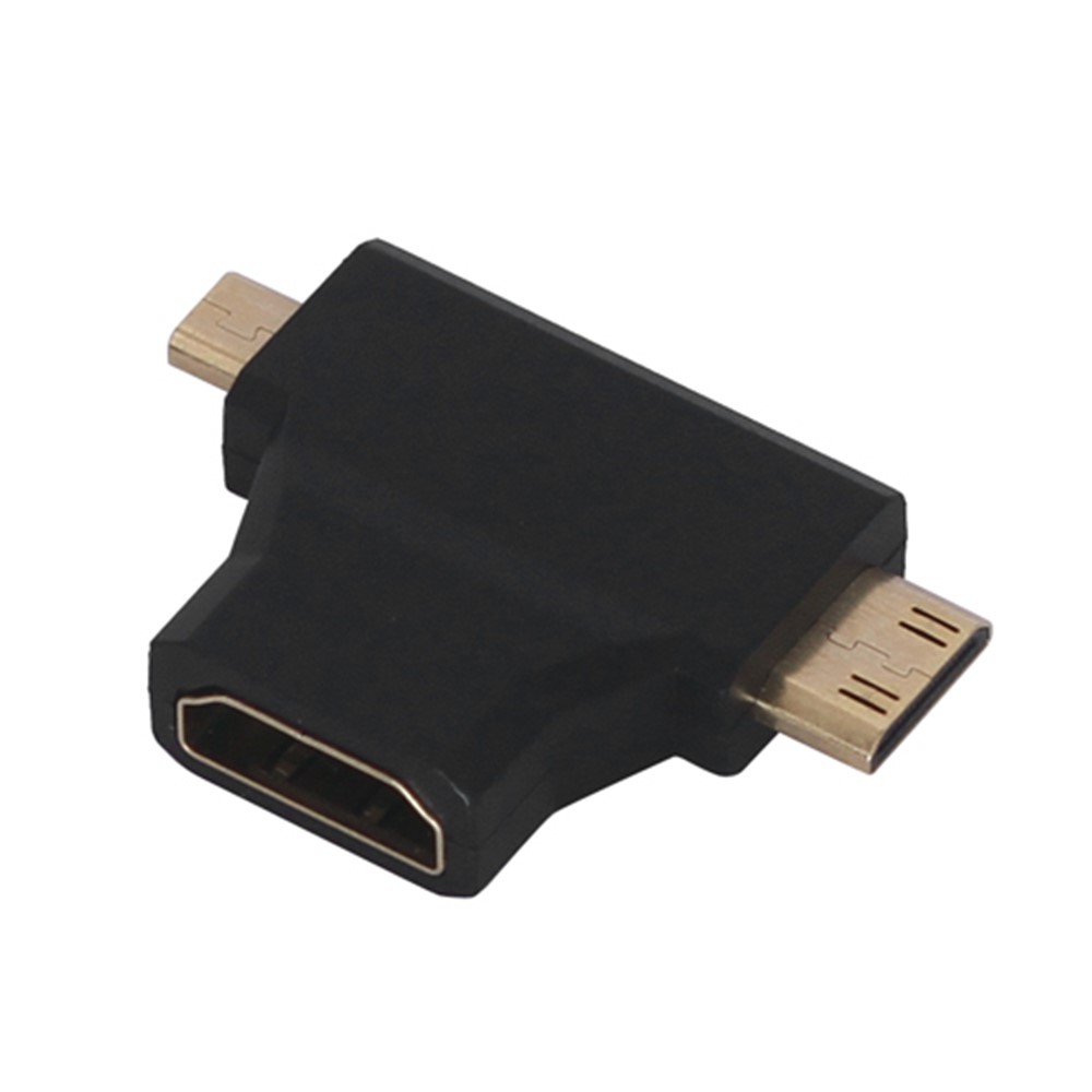 Combo Micro HDMI Male & Mini HDMI Male to HDMI Female 2 in1 Adapter-1