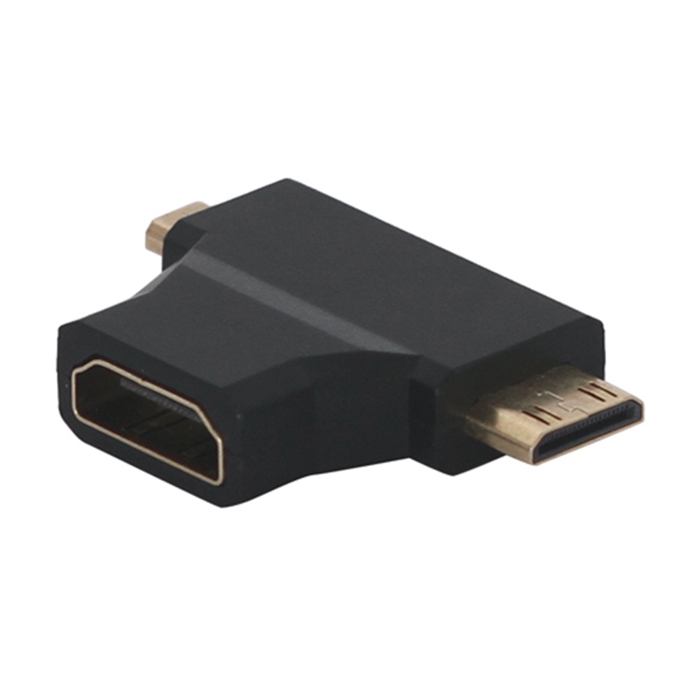 Combo Micro HDMI Male & Mini HDMI Male to HDMI Female 2 in1 Adapter-2