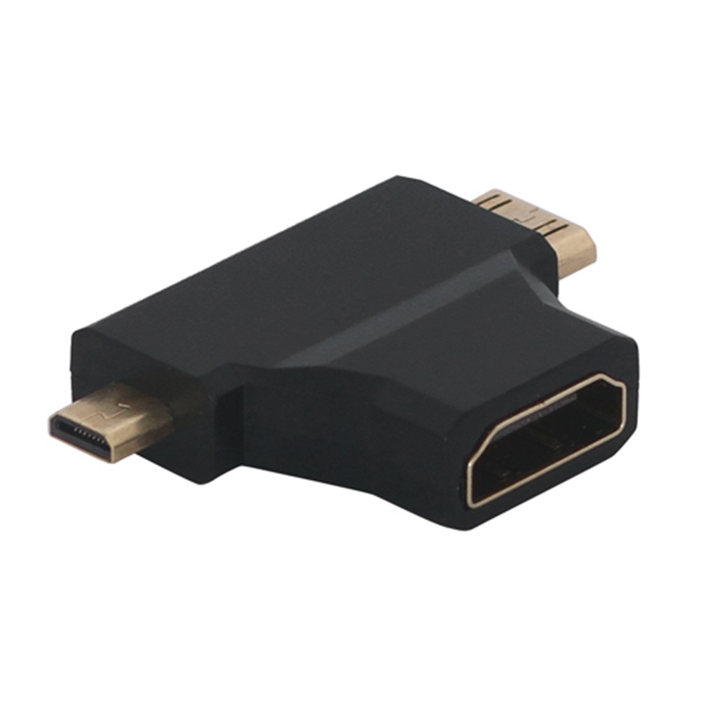 Combo Micro HDMI Male & Mini HDMI Male to HDMI Female 2 in1 Adapter-3