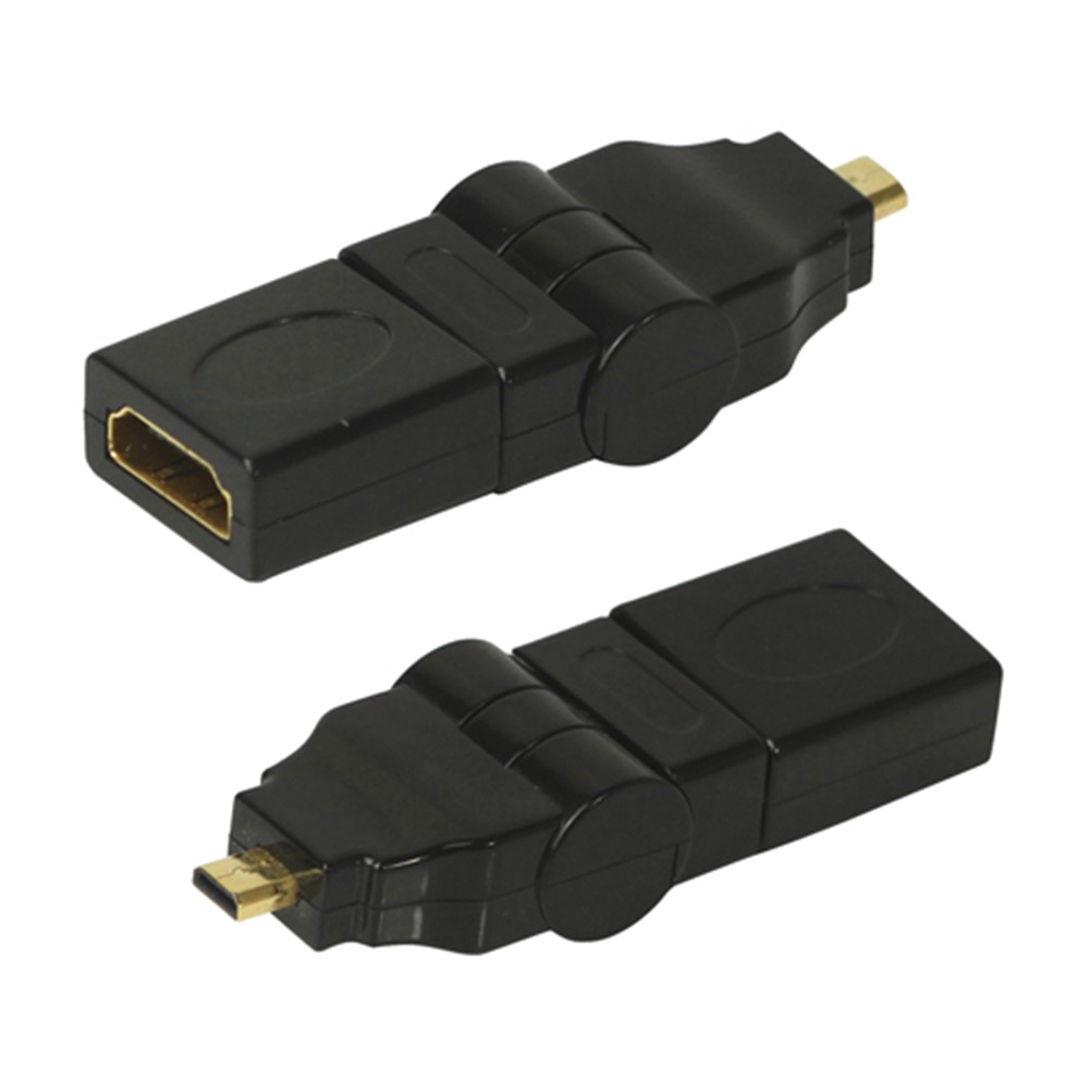 Micro HDMI Male to HDMI Female 90 180 Degree Swiveling Right Angled Adapter-1