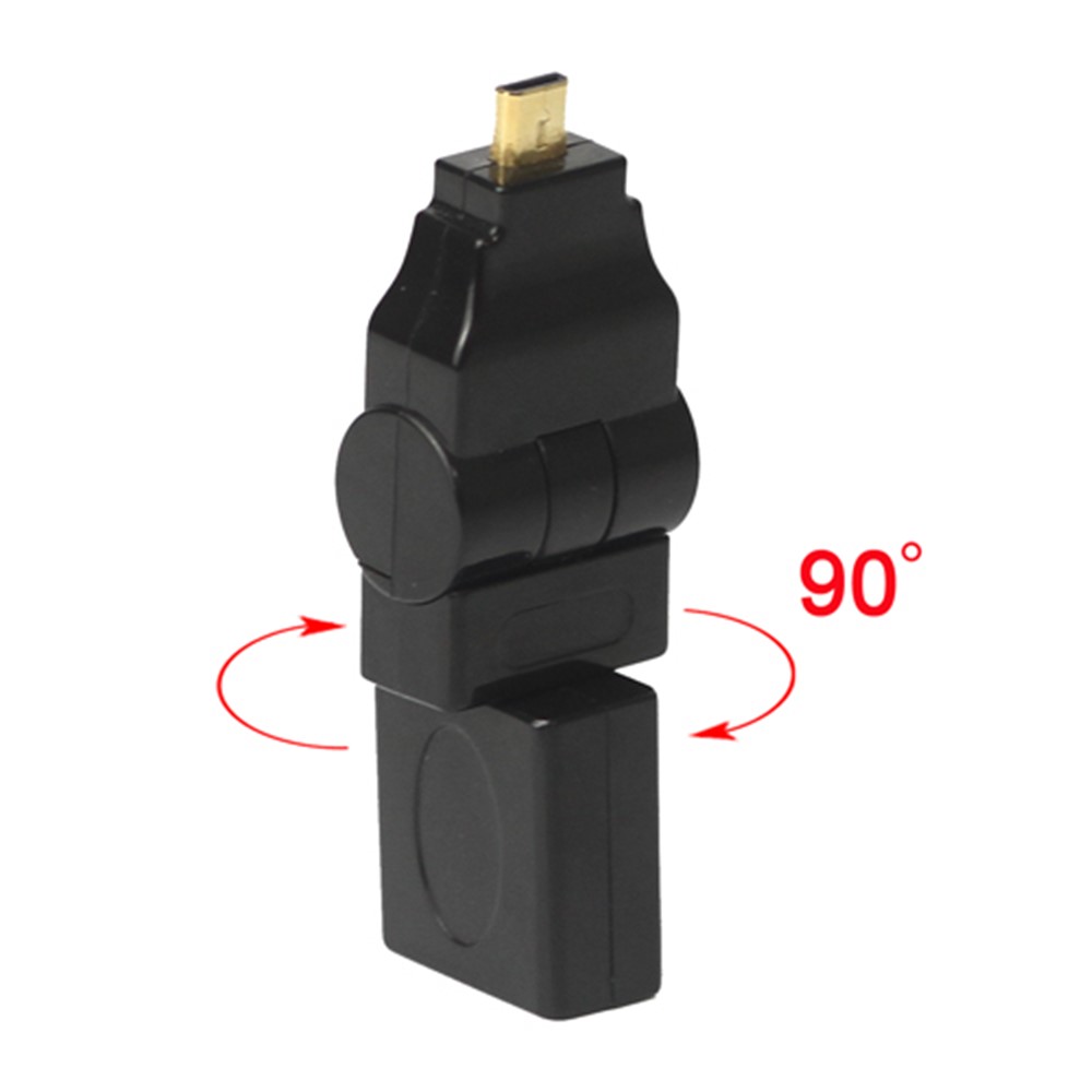 Micro HDMI Male to HDMI Female 90 180 Degree Swiveling Right Angled Adapter-5