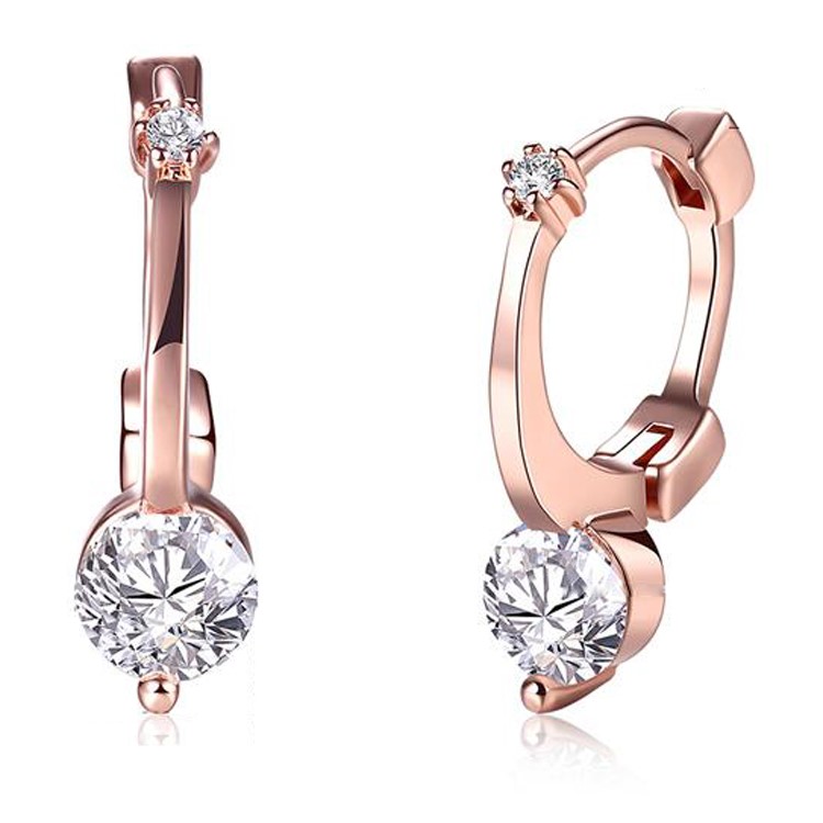 Ake159 Hot Delicate Rose Gold Plated Circular Zircon Decor Nice Ake159 Hot Delicate Rose Gold Plated Circular Zircon Decor Nice Clip Earrings For Women Tvc Mall