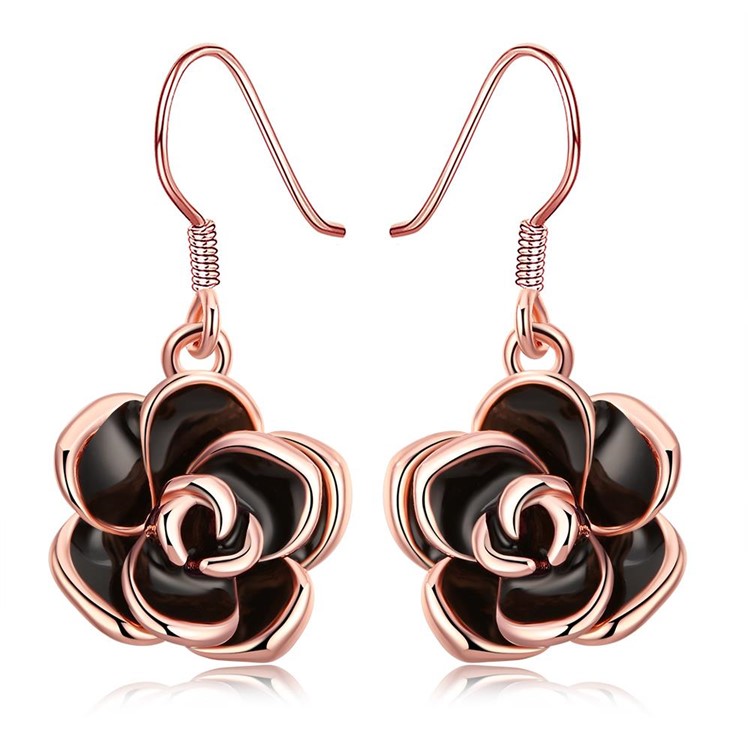 E008 Fashionable Hot Rose Shaped Gold Plated Oil Drip E008 Fashionable Hot Rose Shaped Gold Plated Oil Drip Earrings For Las Tvc Mall