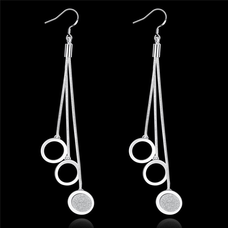 Pce319 Fashion Circles Long Drop Earrings Dangle Earring For S Pce319 Fashion Circles Long Drop Earrings Dangle Earring For S Las Silver Plated Tvc Mall
