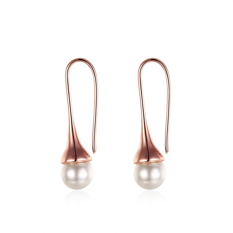 E253 Antiallergic18k Real Gold Plated Pearl Earrings For Women New E253 Antiallergic18k Real Gold Plated Pearl Earrings For Women New Fashion Jewelry Rose Tvc Mall