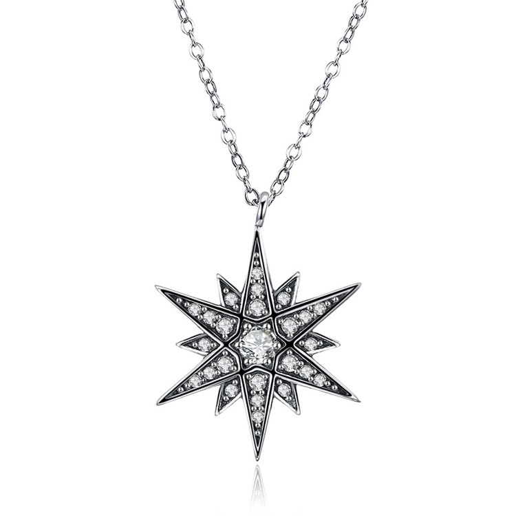 Svn140 Shiny Zircon Star Shaped Pendant Necklaces Vintage Women S Star Shaped Pendant Necklaces Pfh0510100702a 1