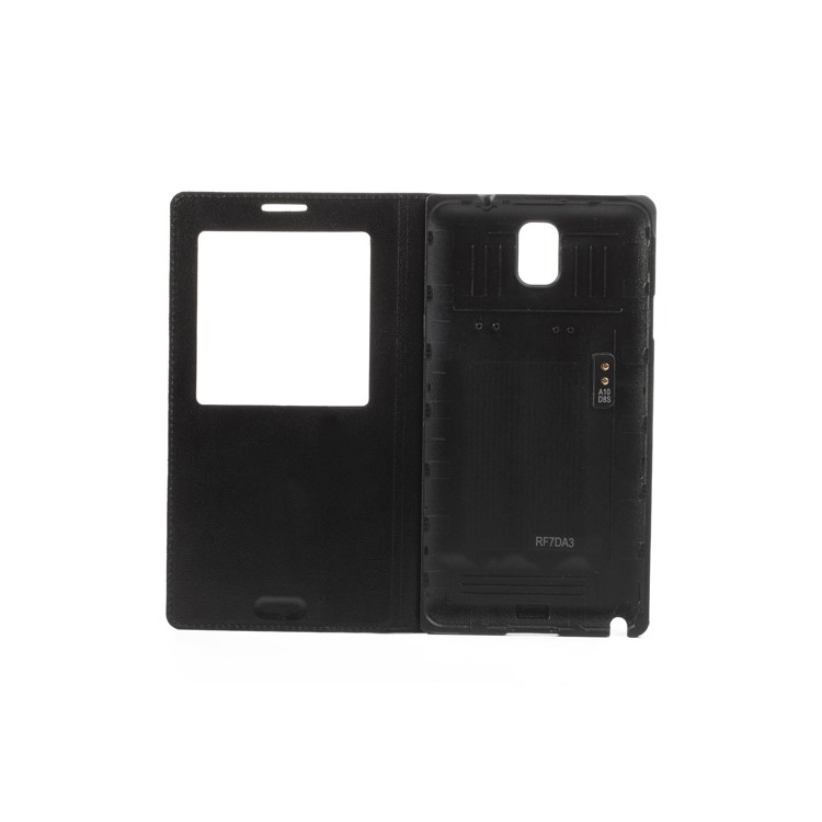 S View Window Smart Leather Battery Cover for Samsung Galaxy Note 3 N9005 N9002 N9000 - Black-5
