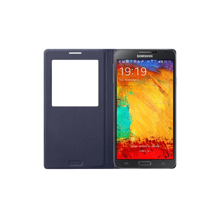 S View Window Smart Leather Battery Housing Replacement for Samsung Galaxy Note 3 N9005 N9002 N9000 - Purple-2