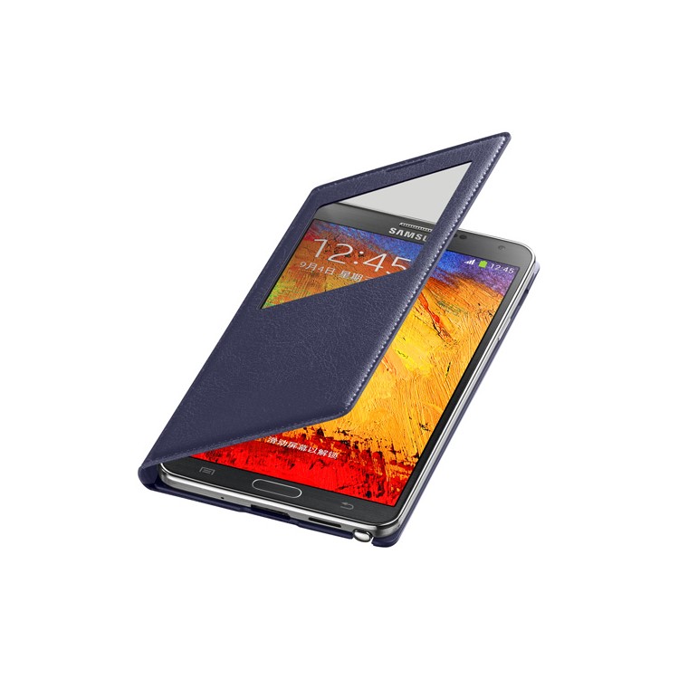 S View Window Smart Leather Battery Housing Replacement for Samsung Galaxy Note 3 N9005 N9002 N9000 - Purple-3