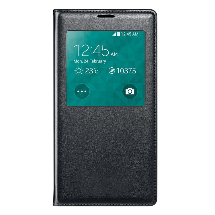Black Window View Leather Flip Smart Battery Door Cover for Samsung Galaxy S5 G900-1