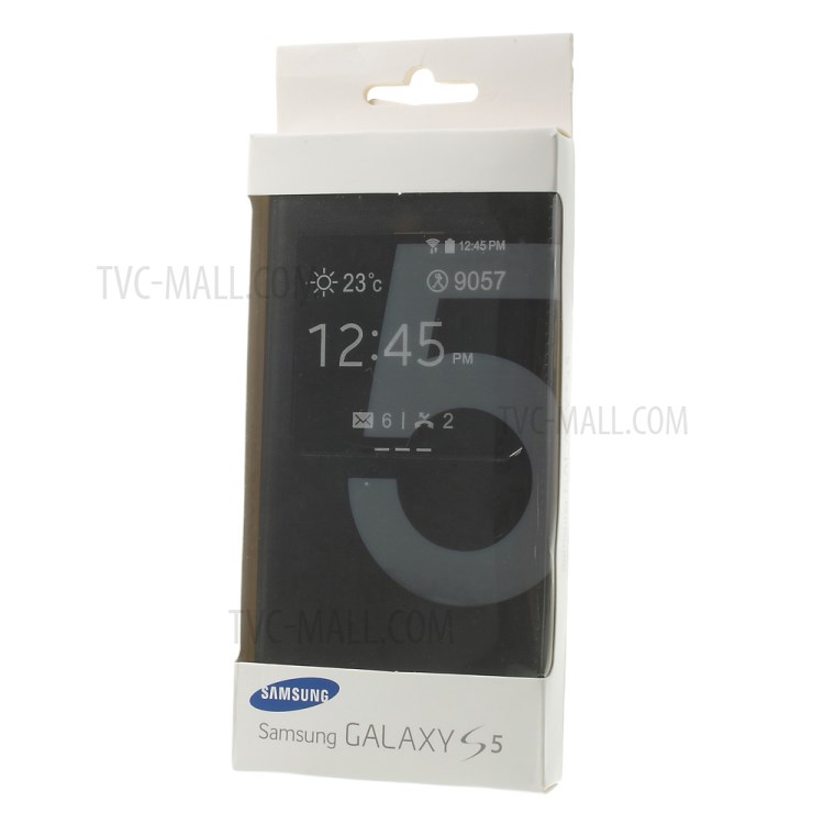 Black Window View Leather Flip Smart Battery Door Cover for Samsung Galaxy S5 G900-11