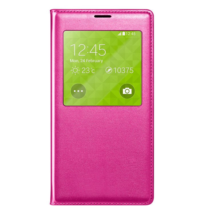 Rose Window View Smart Leather Flip Battery Door Cover Housing for Samsung Galaxy S5 G900-1
