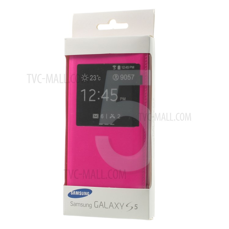 Rose Window View Smart Leather Flip Battery Door Cover Housing for Samsung Galaxy S5 G900-10