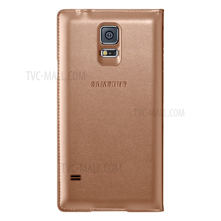 Rose Gold Window View Smart Leather Flip Battery Back Cover for Samsung Galaxy S5 G900-2