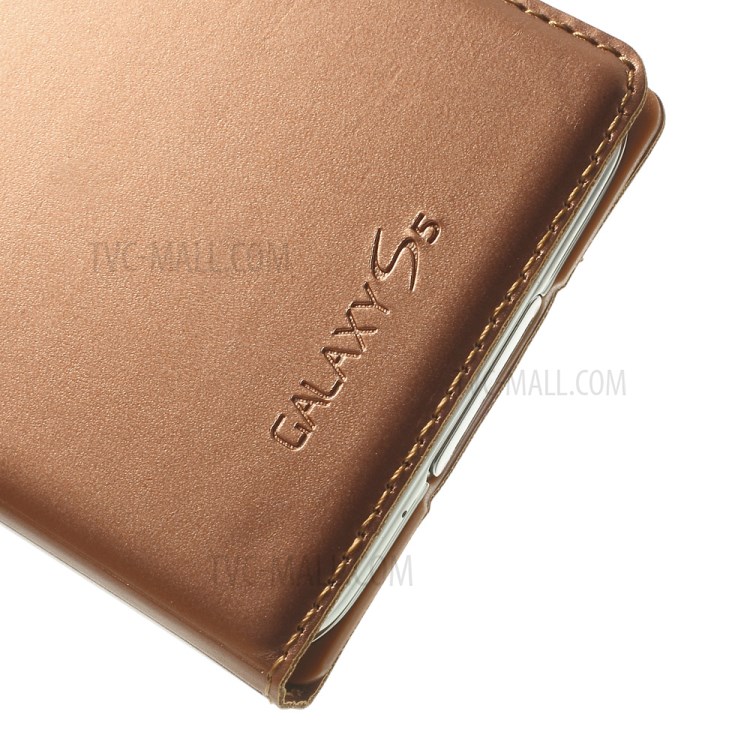 Rose Gold Window View Smart Leather Flip Battery Back Cover for Samsung Galaxy S5 G900-4