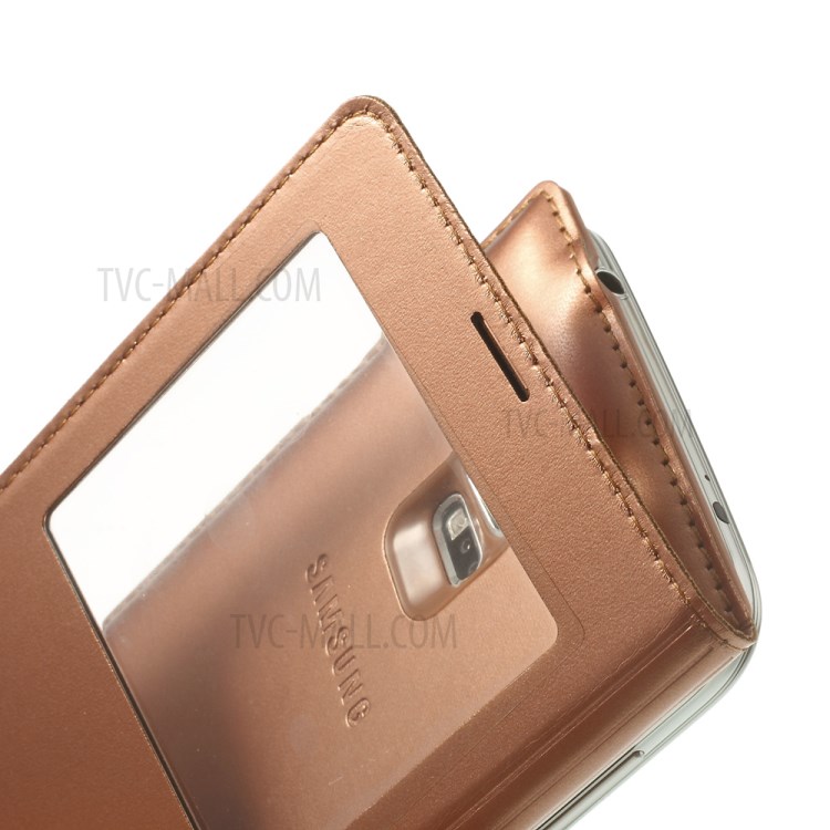 Rose Gold Window View Smart Leather Flip Battery Back Cover for Samsung Galaxy S5 G900-5