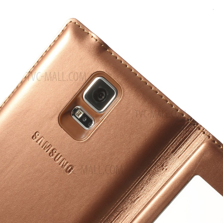 Rose Gold Window View Smart Leather Flip Battery Back Cover for Samsung Galaxy S5 G900-6