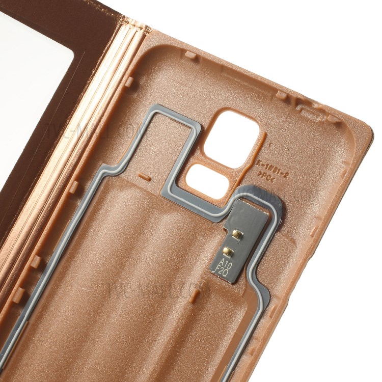 Rose Gold Window View Smart Leather Flip Battery Back Cover for Samsung Galaxy S5 G900-9