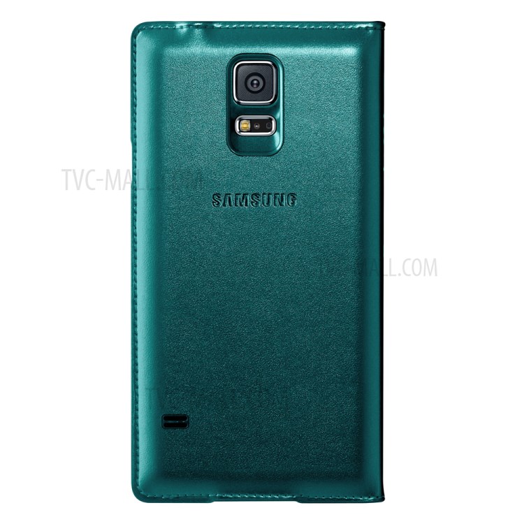 Green Window View Flip Leather Smart Battery Back Cover for Samsung Galaxy S5 G900-2