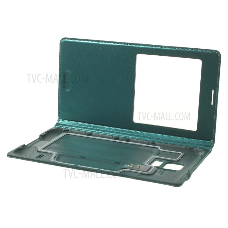 Green Window View Flip Leather Smart Battery Back Cover for Samsung Galaxy S5 G900-8
