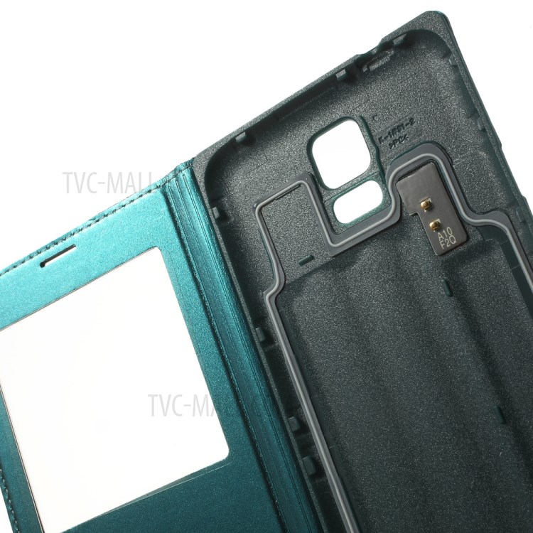 Green Window View Flip Leather Smart Battery Back Cover for Samsung Galaxy S5 G900-9