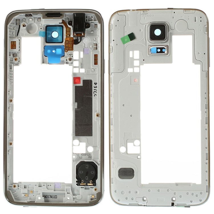 OEM Middle Plate with Side Keys Replacement for Samsung Galaxy S5 G900 - Silver-1