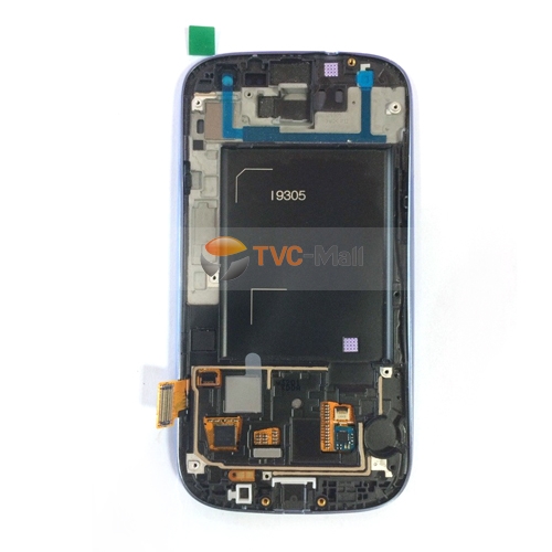 Blue LCD Screen and Digitizer Assembly w/ Front Housing for Samsung I9305 Galaxy S3 LTE-2