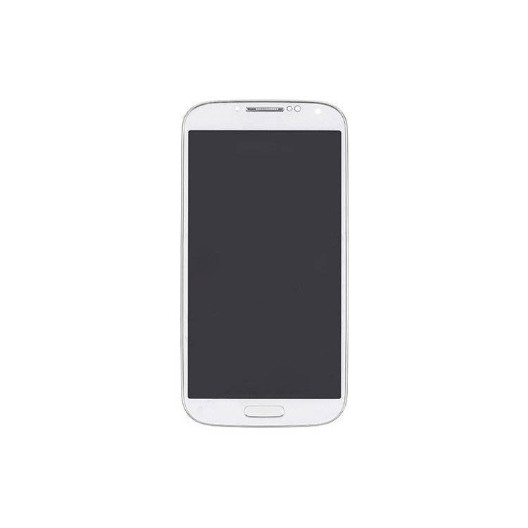 Touch Screen Digitizer LCD Assembly with Frame + Sensor Flex Cable for Samsung Galaxy S 4 IV I9500 - White-1