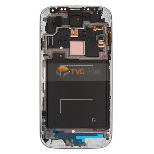 Touch Screen Digitizer LCD Assembly with Frame + Sensor Flex Cable for Samsung Galaxy S 4 IV I9500 - White-2