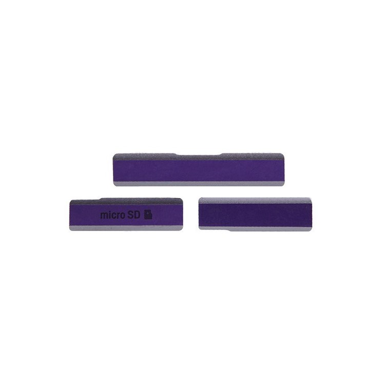 OEM for Sony Xperia Z1 L39h C6903 Honami MicroSD Card Cap + SIM Card Cap + Charging Port Cover - Purple-1
